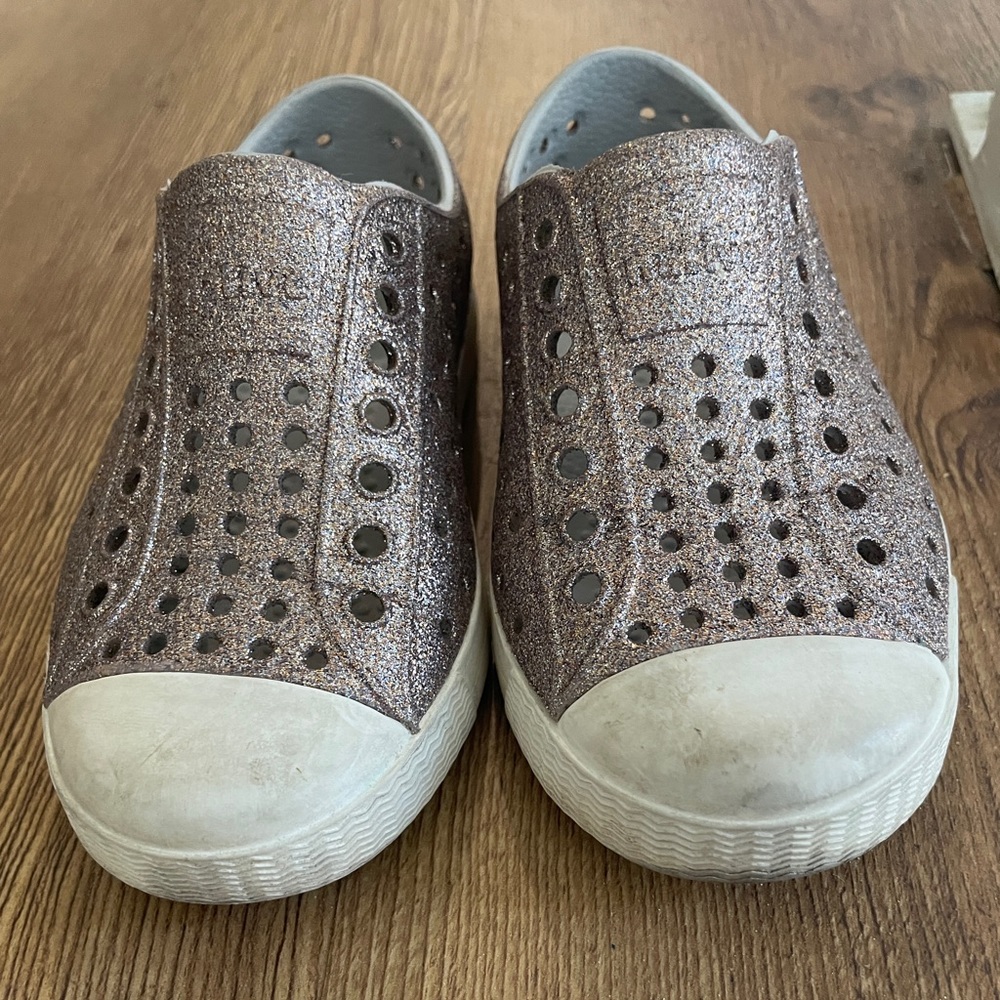 Silver Glitter Native Shoes